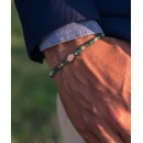 Bracelet Heishi Stones African Jade, Jasper, Hematite, and 925% Silver