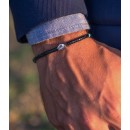 Bracciale Pietre Heishi Onice Nero, Turchese, Diaspro e Argento 925%