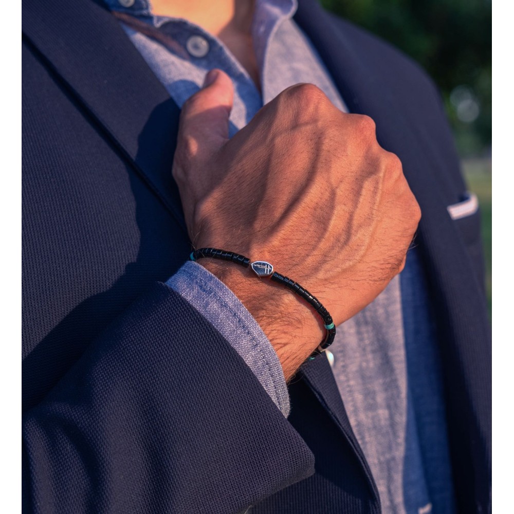 Heishi Stone Bracelet with Black...