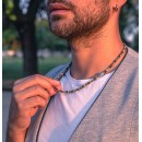 Natural Stone Necklace Turquoise, Jasper, Bronzite, and 925 Sterling Silver