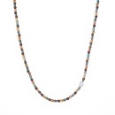 Natural Stone Necklace Turquoise, Jasper, Bronzite, and 925 Sterling Silver