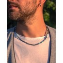 Collana Pietre Naturali Labradorite, Turchese, Agata e Argento 925%