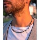 Collana pietre Naturali Diaspro, Turchese, Agata e Argento 925%