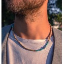 Collana pietre Naturali Diaspro, Turchese e Argento 925%