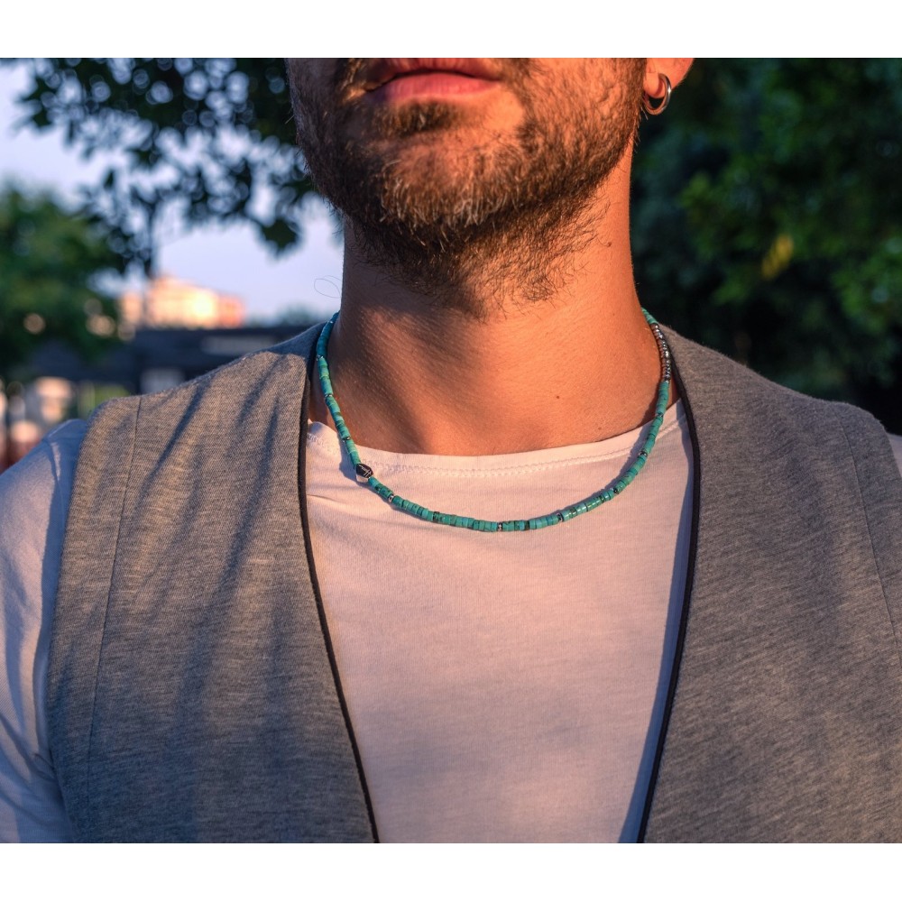Natural Stones Necklace, Turquoise...