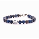 Bracelet with Dumortierite Blue Hard Stones and 925% Silver