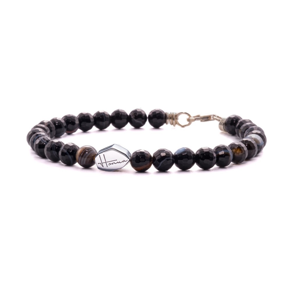 Black Agate Stones Bracelet 6 MM and...