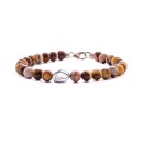 6mm Zebra Jasper Stone Bracelet with 925 Sterling Silver