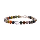 Bracelet in natural stones, Indian Agate, and 925% Silver