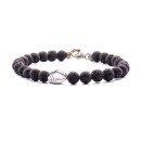 Bracelet in Natural Lava Stones and 925% Silver