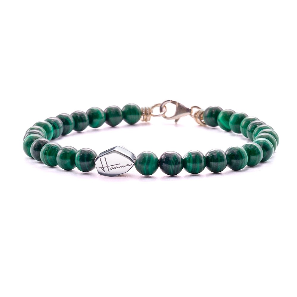 Bracelet in Natural Malachite Stones...