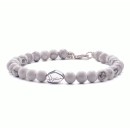 Bracciale pietre bianche uomo donna argento