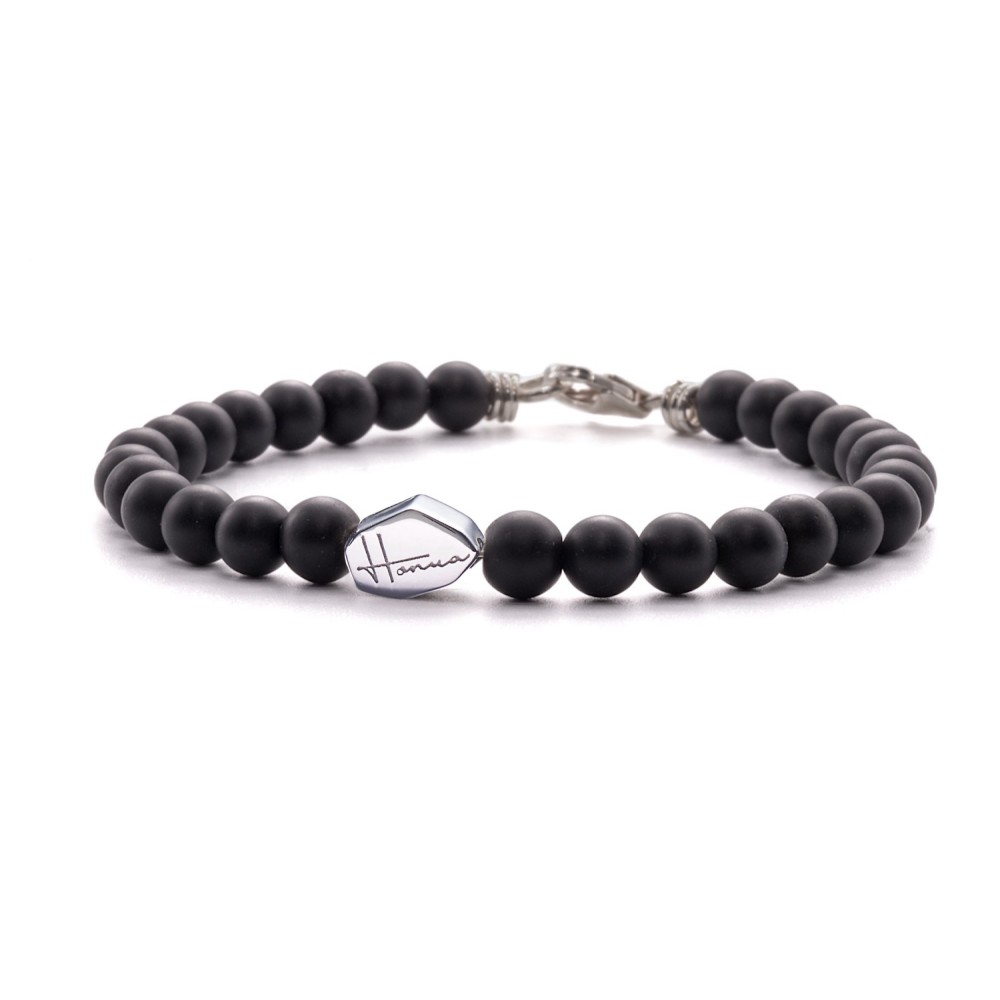 Bracelet in Black Onyx Stones and...