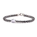 Bracciale uomo donna sottile ematite pietre argento 925