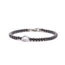 Bracciale sfere ematite uomo donna argento 925