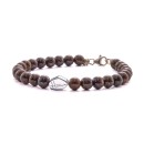 Bracelet made of natural stones Bronzite and 925% Silver