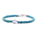 Turquoise Heishi Stones Bracelet 4 MM and 925% Silver