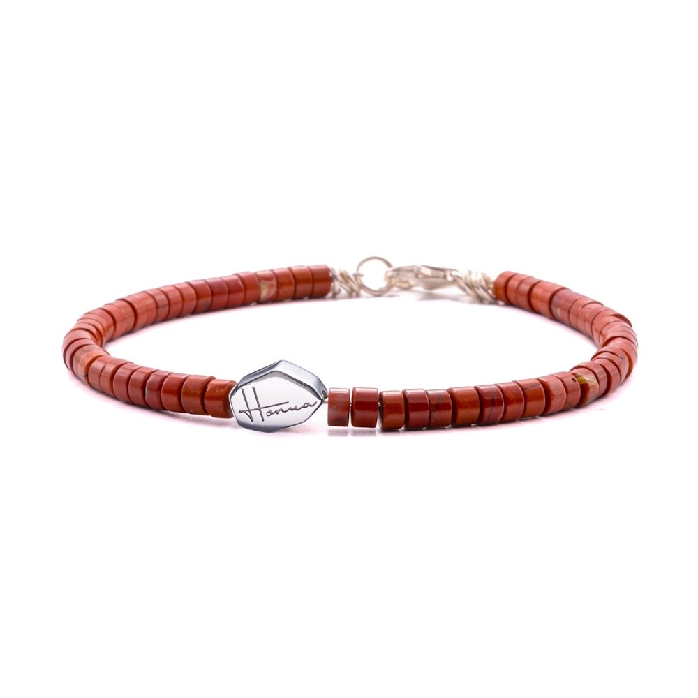 Red Jasper Heishi Stone Bracelet with...
