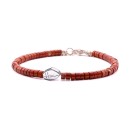 Red Jasper Heishi Stone Bracelet with 925% Silver
