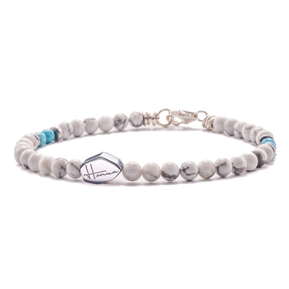 Bracelet with White Aulite Stones,...
