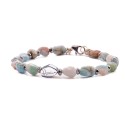 Bracelet made of Larimar stones, Hematite, and 925% Silver.