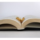 Pair of Rings Bands in Steel Smooth and Hammered Gold and Zircons