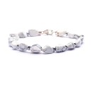 Bracelet with White Aulite, Hematite, and 925 Silver for Men and Women