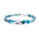 Bracciale Uomo Donna Pietre Blu Argento