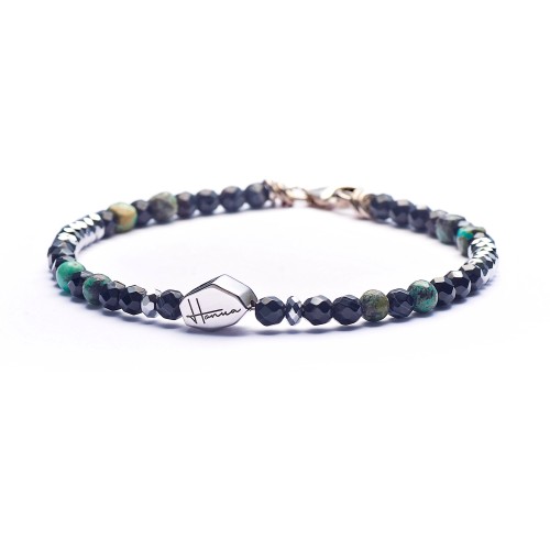 Bracciale Pietre dure Uomo Donna sottile unisex Argento 925