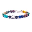 Bracciale Uomo donna a palline colorato pietre dure Argento 925