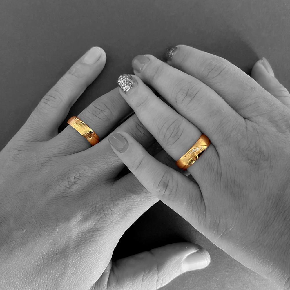 Fedi acciaio oro con incisione drg gioielli