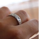 Silver engagement ring wedding band band.