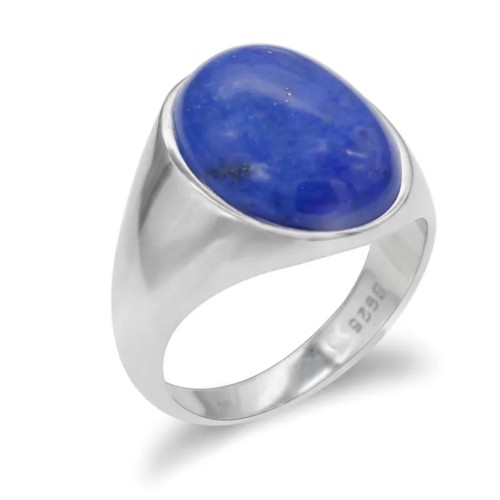 Anello massiccio Chevalier Argento 925 Uomo Donna con Pietra Blu