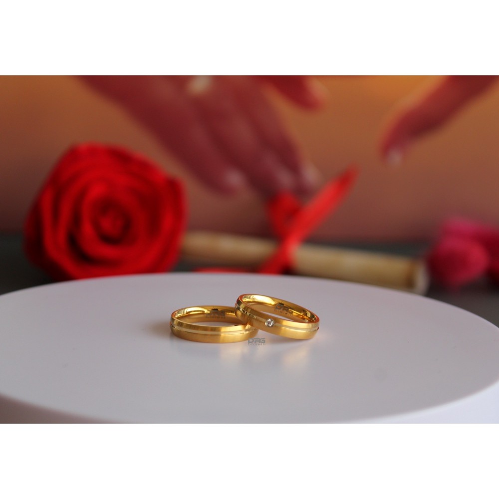 Pair of Engagement Rings in Satin...