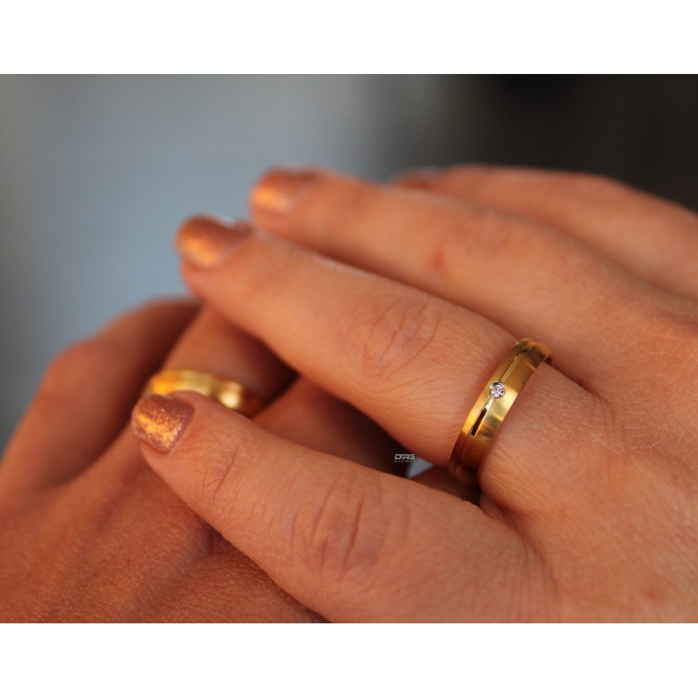 Pair of Engagement Rings in Satin...