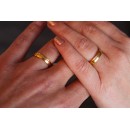 Pair of Engagement Rings in Satin Stainless Steel and Gold