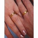 Pair of Engagement Rings in Satin Stainless Steel and Gold