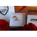 Couple Rings Bands Steel Engraving Satin Silver Gold