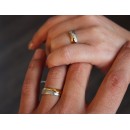Couple Rings Bands Steel Engraving Satin Silver Gold