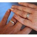 Couple Rings Bands Steel Engraving Satin Silver Gold
