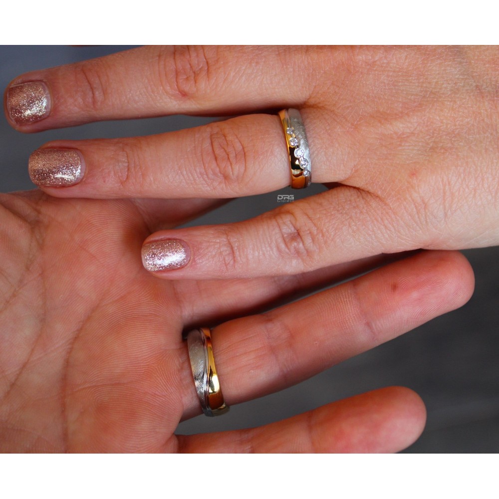 Couple Rings Bands Steel Engraving...