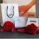 Couple of Adjustable Silver Rings for Men and Women with Heart-Shaped Zirconia