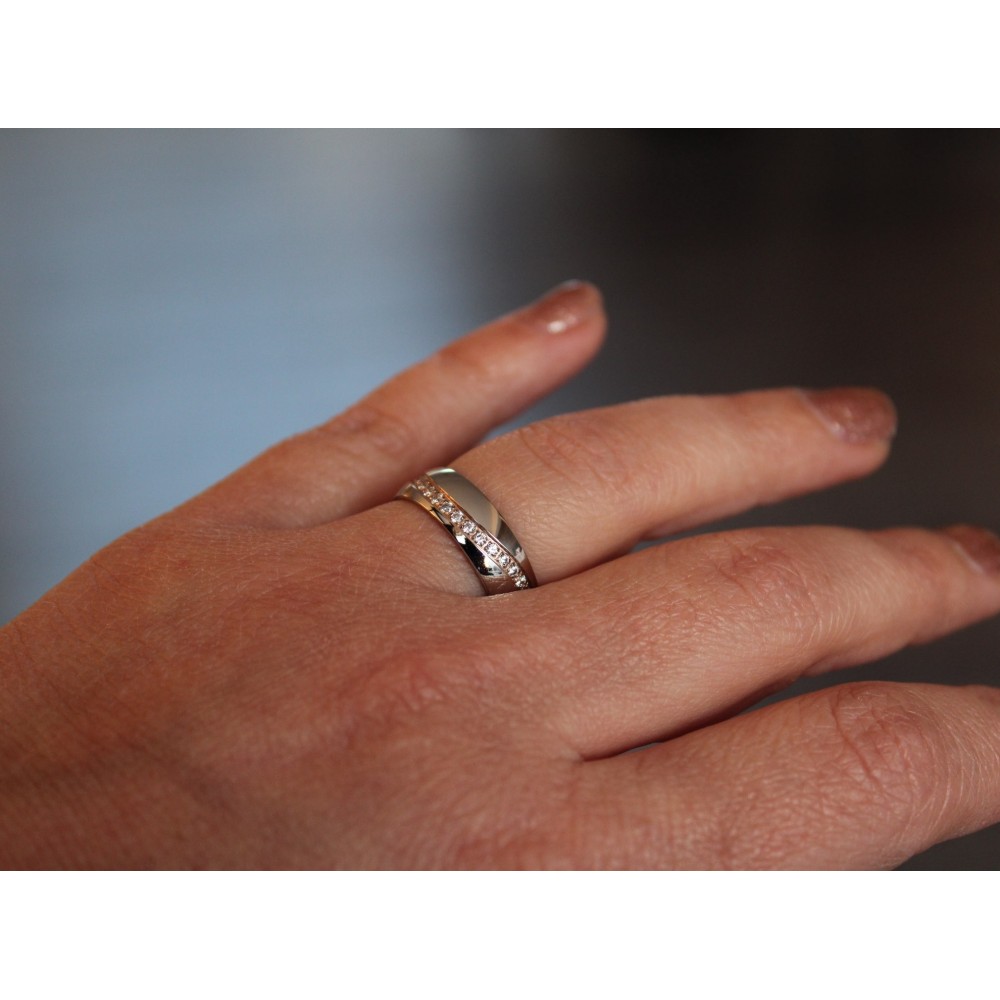 Couple rings steel rose gold engraving