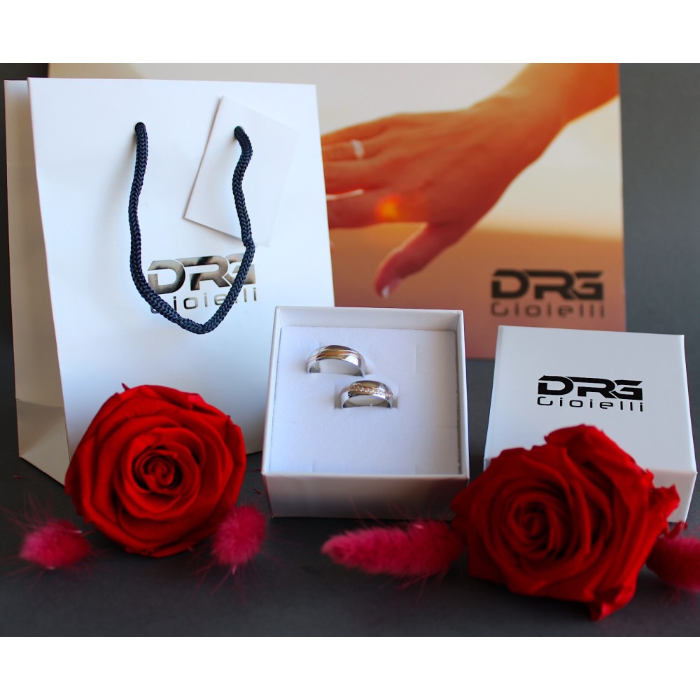 Couple rings steel rose gold engraving