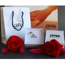 Coppia fedine anelli acciaio oro rosa incisione Fedi Nuziali Moderne Particolari