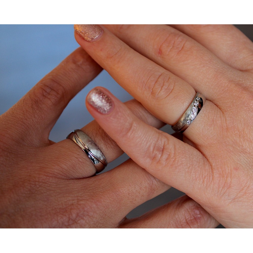 Pair of stainless steel wedding rings...