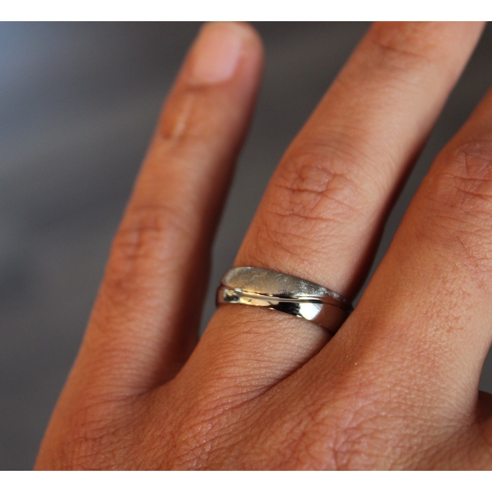 Pair of stainless steel wedding rings...