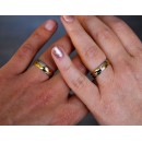 Coppia Anelli Fedine Acciaio Oro con incisione Fedi Nuziali Moderne