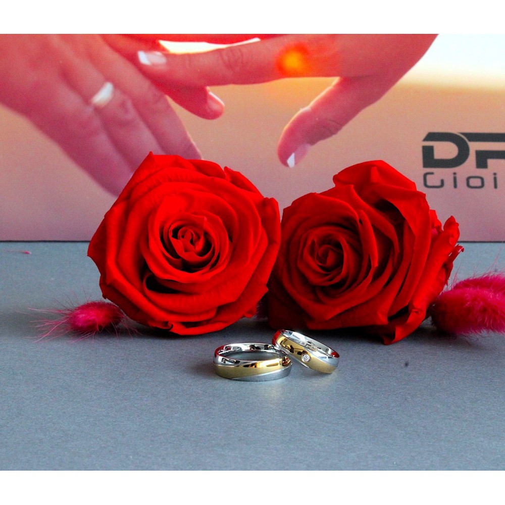 Pair of Steel Gold Rings with Engraving