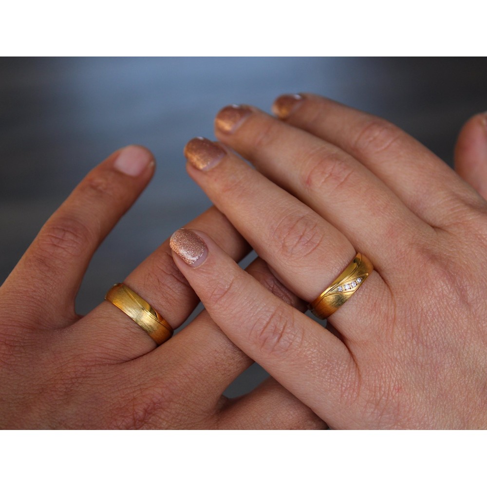 Pair of Rings Bands in Steel Smooth...